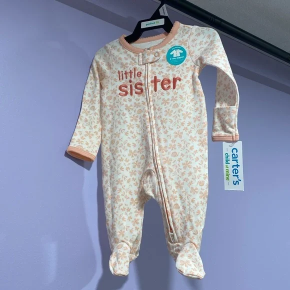 Carter’s Little Sister Outfit with 2-way Zipper Newborn Girls - Picture 3 of 8